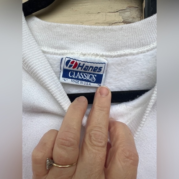 Vintage Hanes Classics USA Glacier Moose Graphic Pullover Sweatshirt 50/50 L - Picture 4 of 6